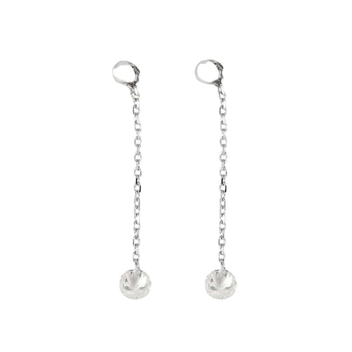 Boucles d'oreilles PENDANTS D'OREILLES OR BLANC DIAMANTS 2X0,20ct 58 Facettes M8927