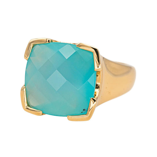 Bague 53.5 Bague Or jaune Calcédoine 58 Facettes 4578561RV