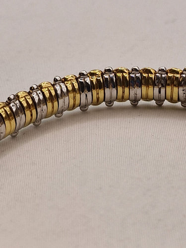 Bracelet Bracelet vintage émail vert en or blanc et jaune 18 kt et diamants 58 Facettes