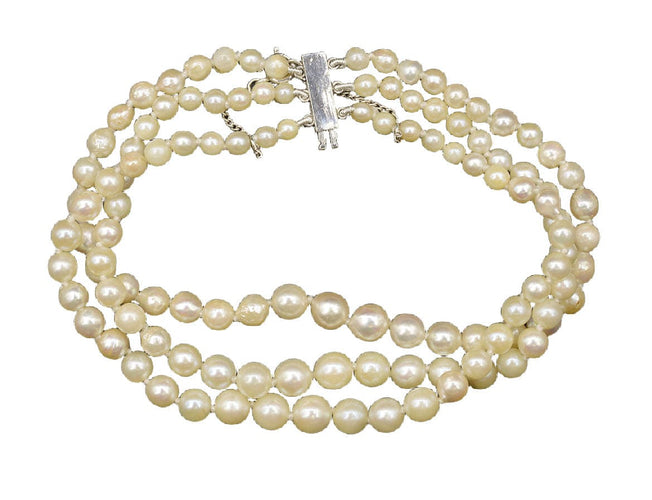 Bracelet Bracelet Perles de Culture 3 rangs 58 Facettes C1910