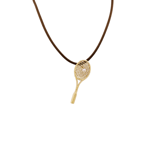 Pendentif Pendentif « Raquette », or jaune, perle. 58 Facettes 34804