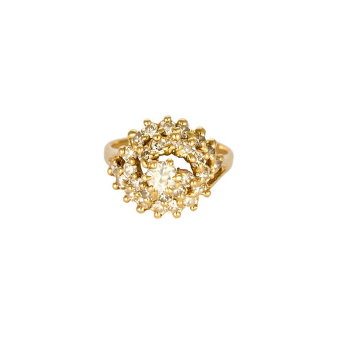 Bague 52 Bague Tourbillon Or Jaune Diamants 58 Facettes