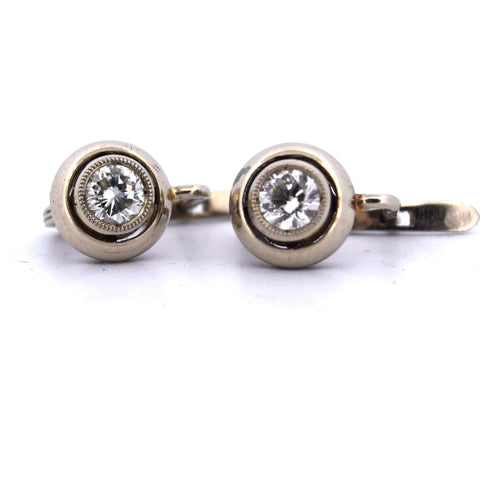 Boucles d'oreilles Boucles d'oreilles antiques en diamant - Or blanc 58 Facettes