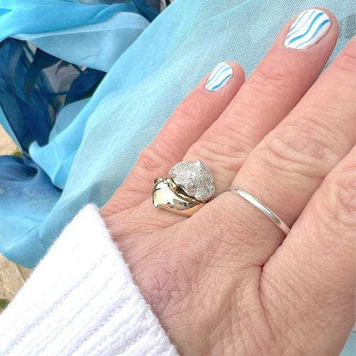 Bague 58.5 Bague féline panthères - Diamants - unisexe - Or 18 K 58 Facettes AA 1715