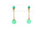 Contemporary earrings in 14-carat yellow gold set with jade 