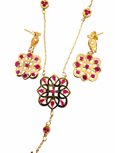 Boucles d'oreilles Collier et Boucles d’oreilles en or jaune 18 carats 58 Facettes