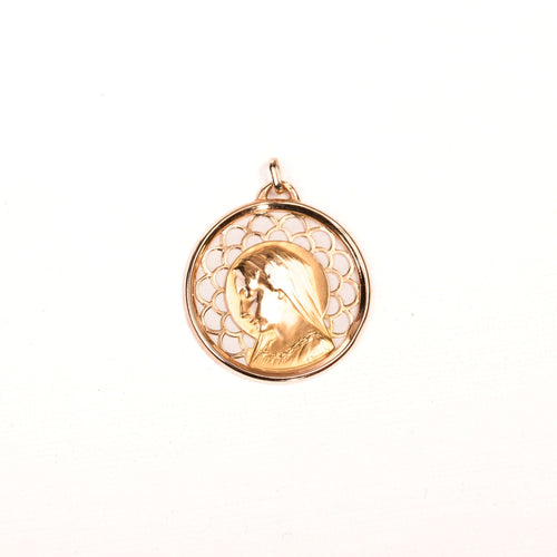 Dropsy-古老奖章 圣母玛利亚，黄金材质 