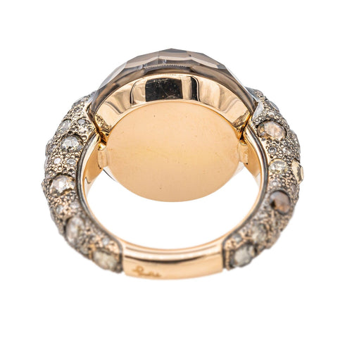 Bague 51 Pomellato Bague Cocktail Tango Or rose Quartz, Diamant 58 Facettes 3230375CN