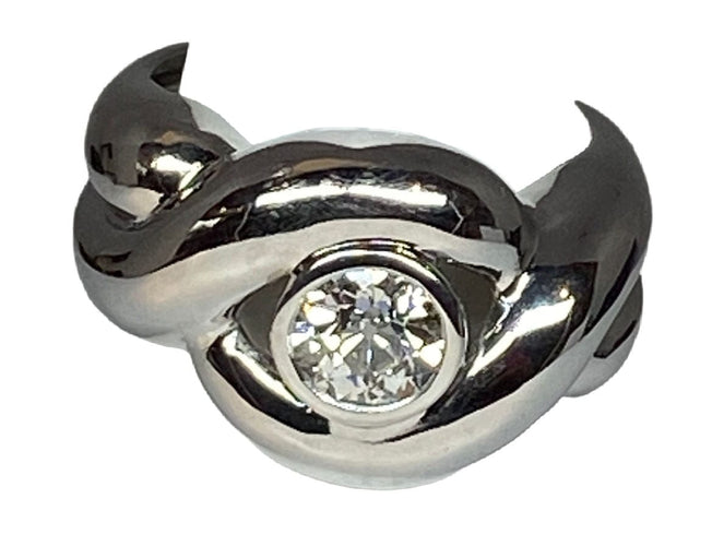 Bague 53 Bague en or blanc, diamant 58 Facettes AB49