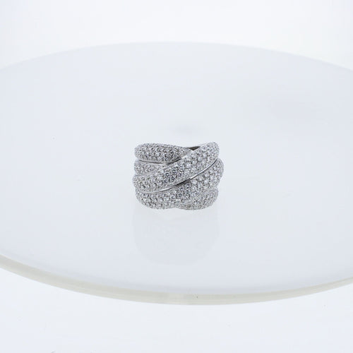 Bague 63 Bague grande en or blanc et diamants 58 Facettes 001.41527