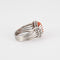 Bague 55 Bague or blanc, corail et diamants 58 Facettes P10L9