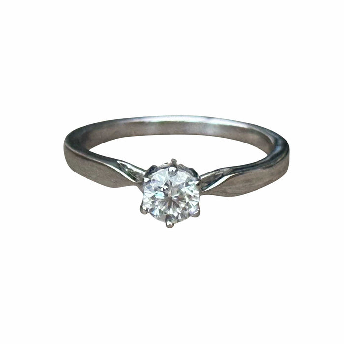 Bague 54 Bague Solitaire or blanc diamant 0.35ct 58 Facettes 282