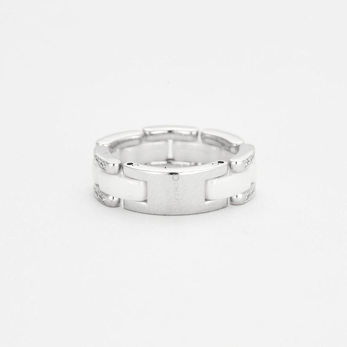 Bague 56 CHANEL - Bague Ultra en or blanc, céramique blanche et diamants 58 Facettes