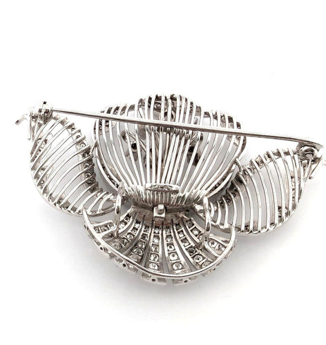 Broche Broche vintage en platine avec diamant naturel taille européenne et diamants taille huit huit 58 Facettes