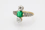 Bague 53 Bague ancienne en or et platine avec émeraude et diamants, début du XXe siècle. 58 Facettes 10313