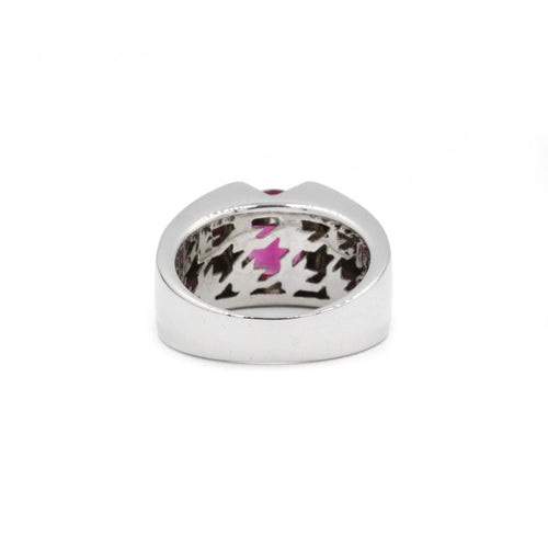 Bague 58 Bague or blanc, rubellite, diamants 58 Facettes 220447R