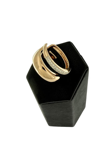 Bague 54.4 Al Coro Bague Mezzaluna en or rose et diamants 58 Facettes