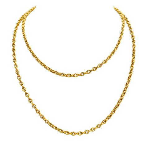 Collier Collier-Sautoir vintage, or jaune 750/000, maille fantaisie. 58 Facettes 34932