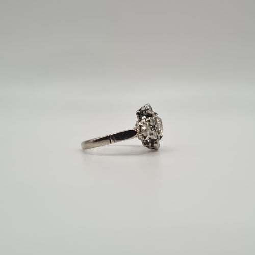 Bague 50 Bague or blanc diamants 58 Facettes