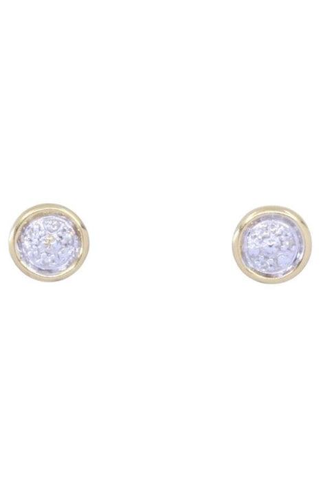 Boucles d'oreilles Boucles d'oreilles clous or jaune et blanc diamants 58 Facettes 092251