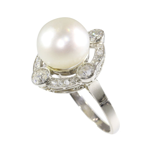 Prsten Art Deco od bisera i dijamanata iz 1920-ih: izjava bezvremenske elegancije 