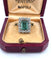 Bague 55 Bague en or blanc 18 carats avec émeraude et diamants 58 Facettes