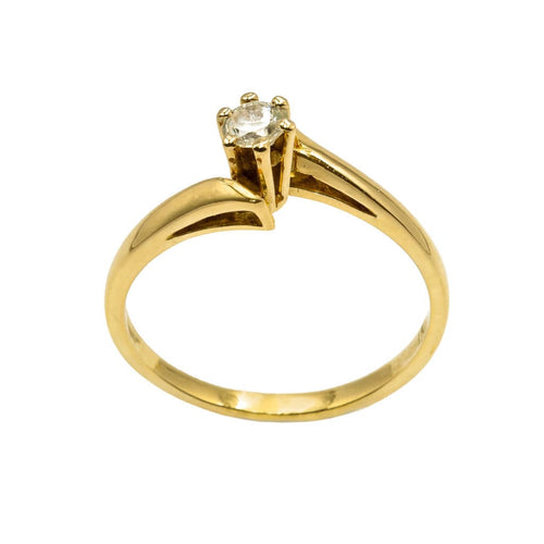 Bague 52 Bague solitaire en or jaune avec diamant taille brillant 58 Facettes 50305