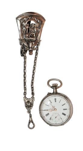 Broche Châtelaine et montre de gousset 58 Facettes 458-461