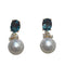 Boucles d'oreilles Boucles d'oreilles en or rose avec perles, topazes et diamants 58 Facettes PE680