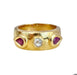 Bague 54 Bague en or jaune rubis et diamant 58 Facettes