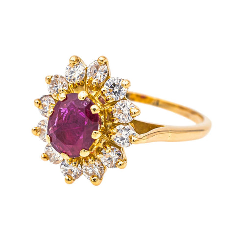 Bague 60 Bague  Marguerite  Or jaune Rubis, Diamant 58 Facettes 3949558CN