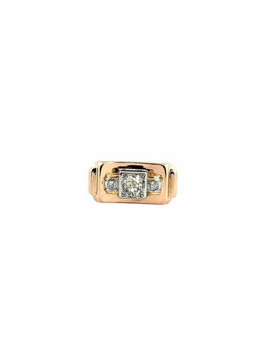 Bague 54 Bague Tank ancienne en or et diamants 58 Facettes