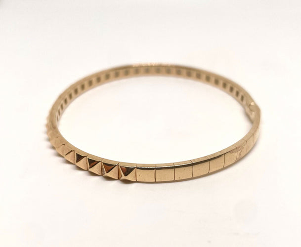 Bracelet Bracelet jonc ouvrant or rose et petits diamants 58 Facettes