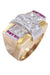 Bague 57 Bague tank rubis et diamants 58 Facettes 092681