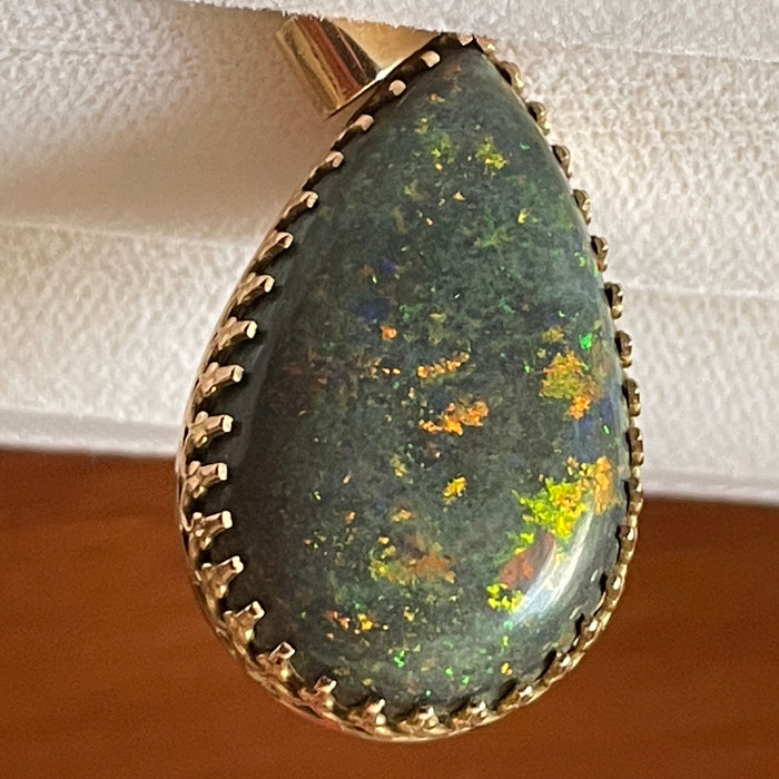 Andamooka zwarte opaal hanger