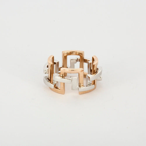 Bague 51 MELLERIO - Graphic - Bague or blanc et rose 58 Facettes J1WP335-0051