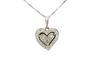 Collier Collier en or blanc 18 carats avec pendentif en forme de cœur et diamants naturels de 0,65 carat. 58 Facettes 10267