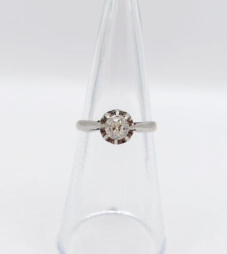 Bague 49.5 Bague solitaire Art Déco Platine diamant taille ancienne (circa 1920) 58 Facettes A05170