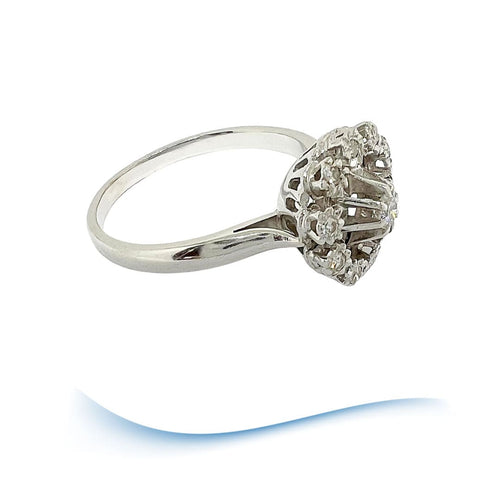 Bague 59.5 Bague de fiançailles Vintage or gris diamants 58 Facettes AA 1699