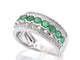 Bague 54 Bague en or blanc avec diamants et émeraude 58 Facettes 2071
