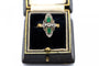 Bague Bague marquise française avec émeraudes et diamants en or jaune 18k 58 Facettes 11774