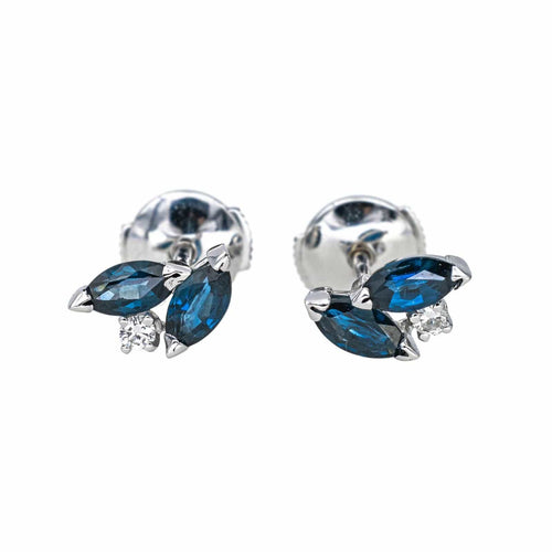 Boucles d'oreilles Boucles d'oreilles Or blanc Saphir, Diamant 58 Facettes 4479173CN