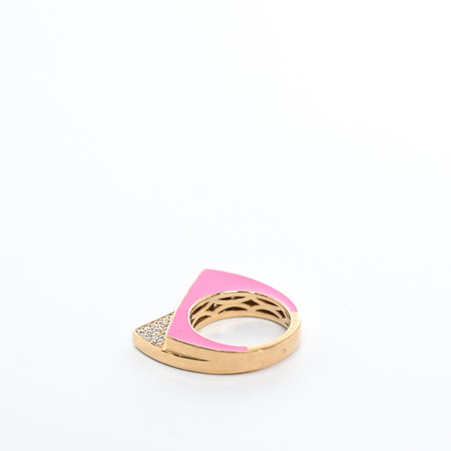 Bague 44 RAINBOW K - Bague Handcuff Pink Or jaune et Diamants 58 Facettes 85789