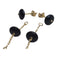 Boucles d'oreilles Pendientes démontables en or jaune 18k, perles et onyx 58 Facettes T224