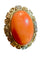 Bague Bague 1940 or jaune cabochon corail et diamants taille ancienne 58 Facettes 7204 A
