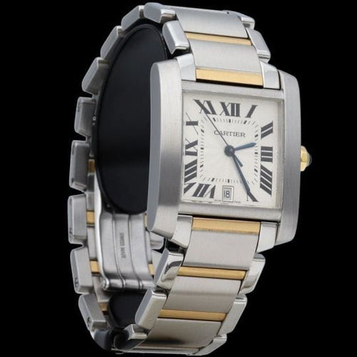 Montre Cartier Montre Tank Francaise Moyen Or Acier 58 Facettes MT43900