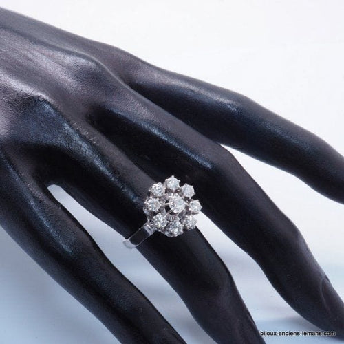 Bague 50 Bague marguerite Or blanc Diamants 58 Facettes 4196
