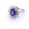 Bague 55 Bague en or blanc avec tanzanite et diamants 58 Facettes