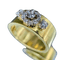 Bague 58 Bague bandeau en or jaune diamants 58 Facettes