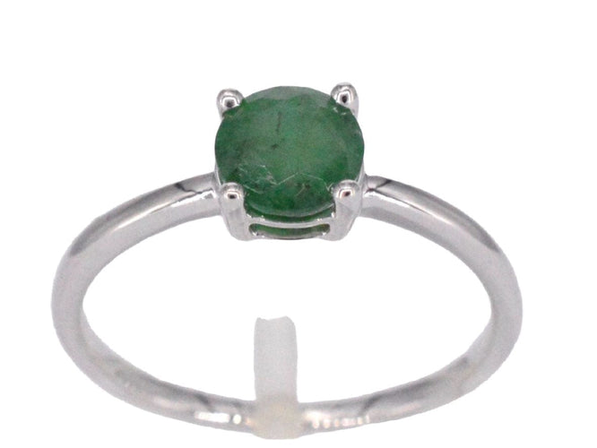 Bague 54 Bague en or blanc avec émeraude 58 Facettes 2206